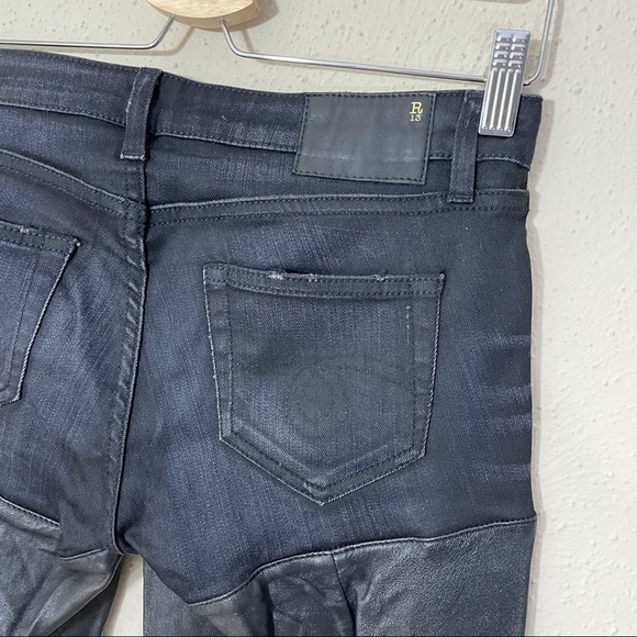 R13 Leather Chaps Jeans Size 26 Black - Picture 9 of 10
